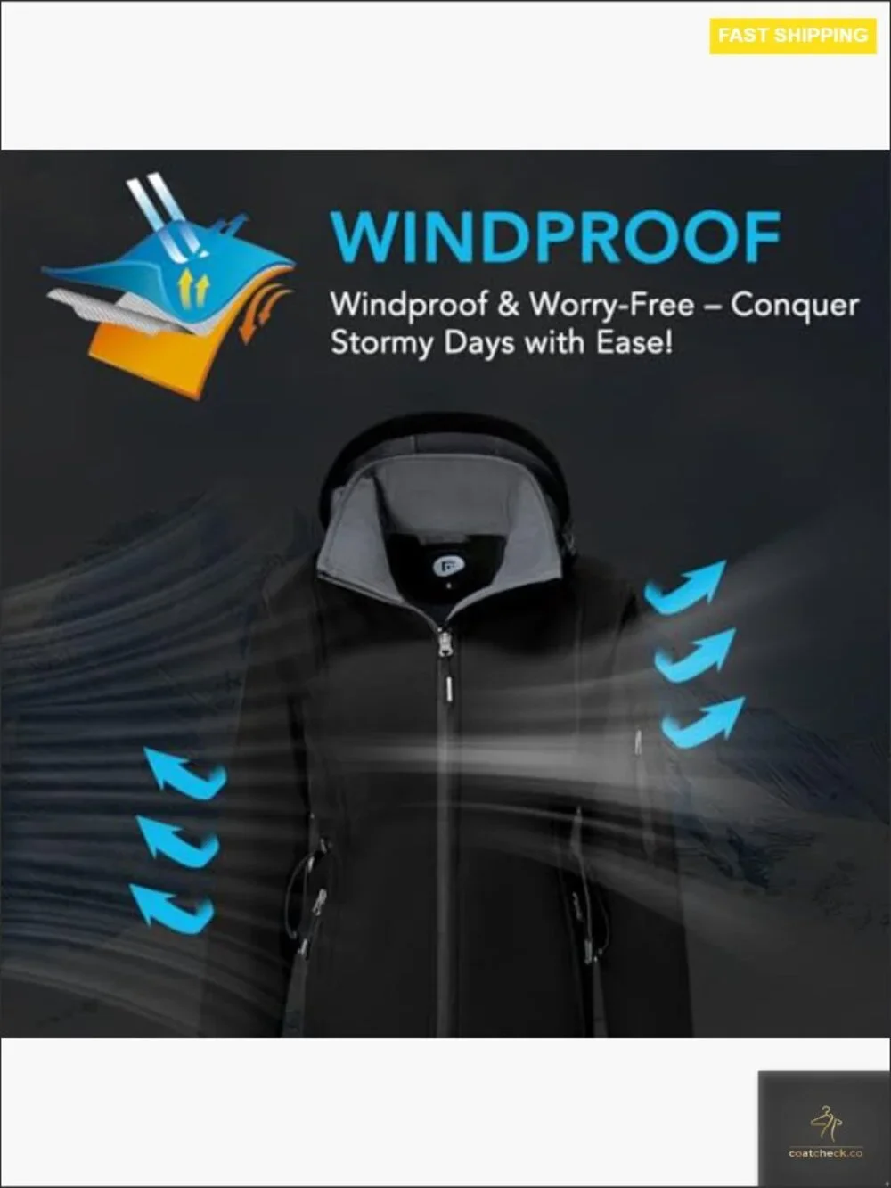 Women's Softshell Jacket Waterproof Lightweight Fleece Lined Windbreaker
